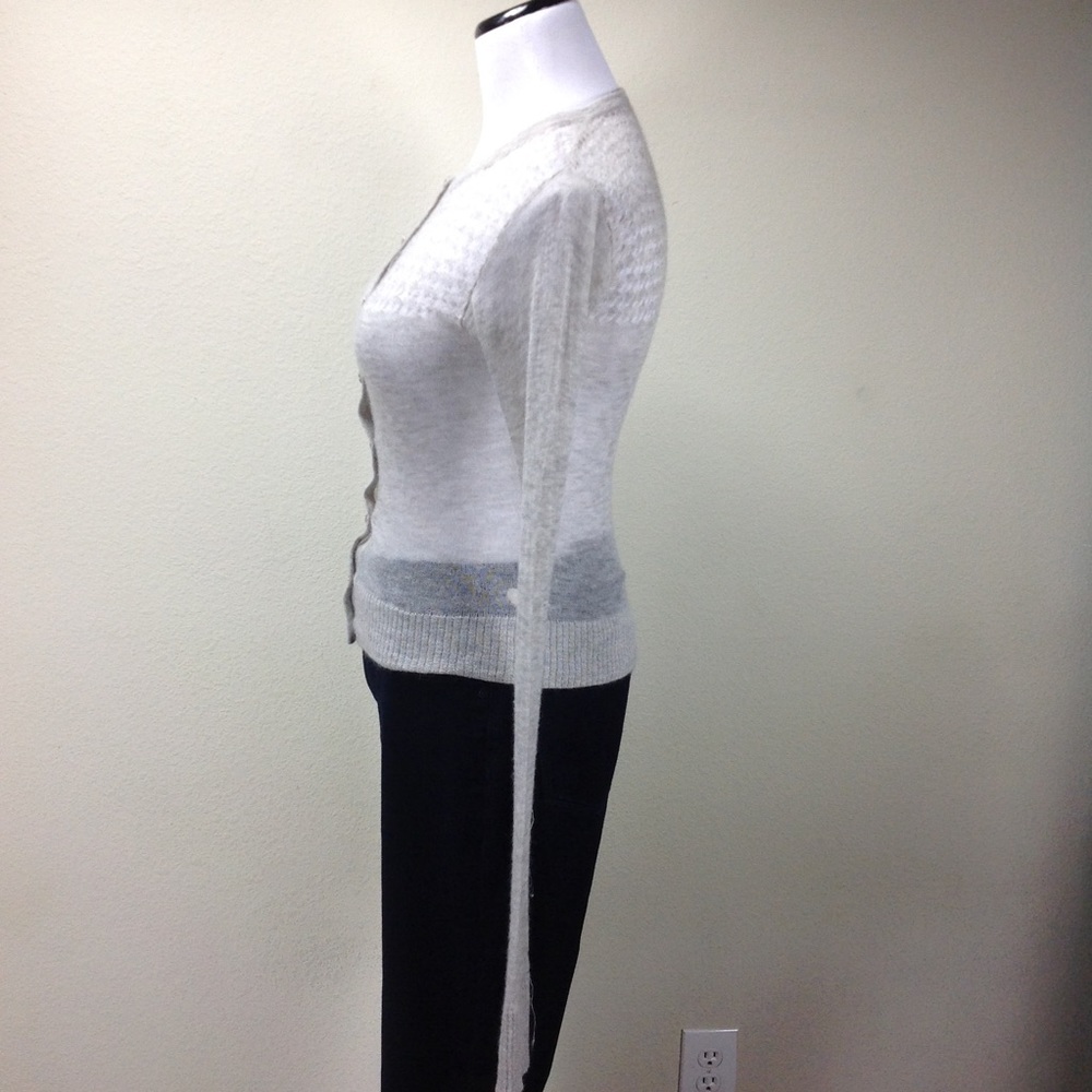 Fossil Light Gray Shear Long Sleeve Cardigan - Picture 2 of 5